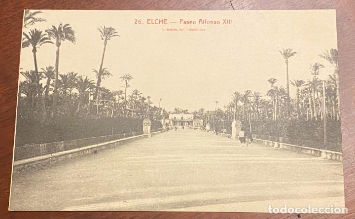 Postkarten: POSTAL DE ELCHE, N.26, PASEO ALFONSO XIII, ED. L. ROISIN, NO CIRCULADA.