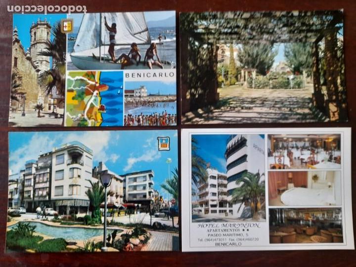 Postais: Una postal n&ordm; 22 de Benicarlo Iglesia parroquial y playa en Castellon, cuatro postales a elegir