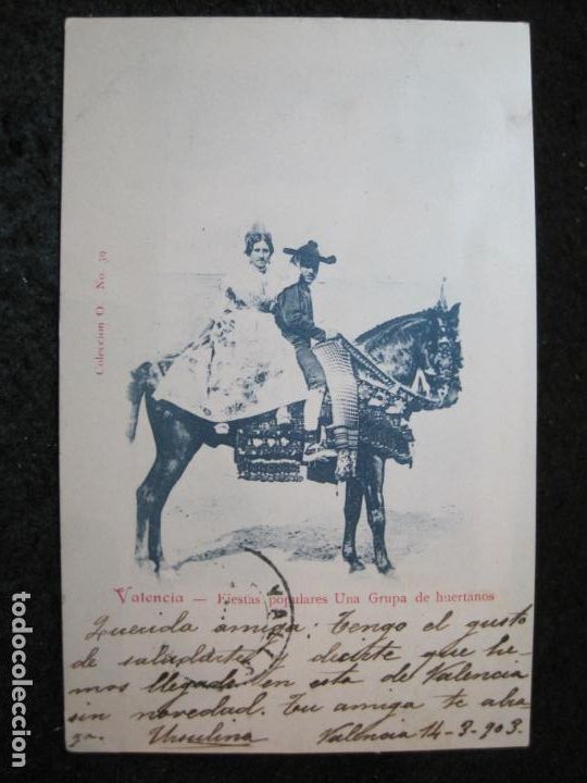Postcards: VALENCIA-FIESTAS POPULARES-UNA GRUPA DE HUERTANOS-REVERSO SIN DIVIDIR-POSTAL ANTIGUA-(94.564)