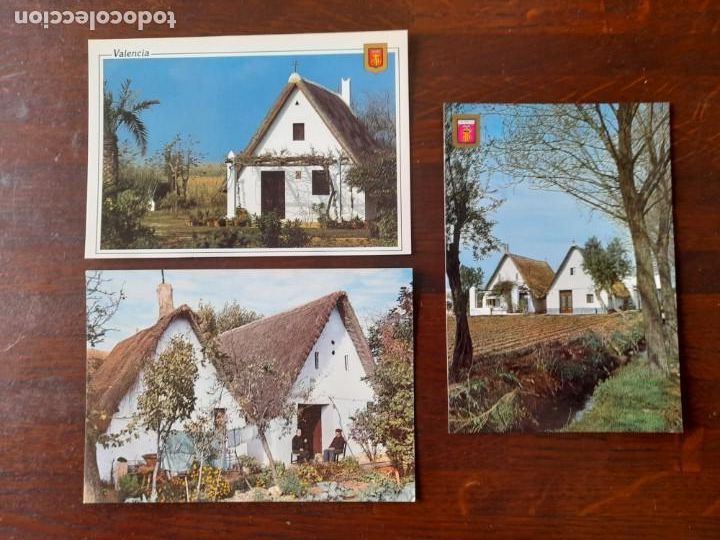 Postales: Una postal de la tradicional Barraca Valenciana casa tipica de pescadores, tres postales a elegir