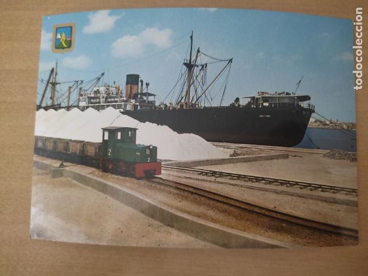 Postcards: TORREVIEJA MUELLE EMBARCADERO DE SAL ED ESCUDO ORO N&ordm; 9 A SC TREN BARCO