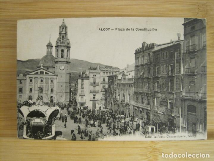 Postcards: ALCOY-PLAZA DE LA CONSTITUCION-POSTAL ANTIGUA-(97.202)