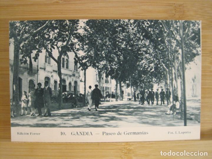 Postcards: GANDIA-PASEO DE GERMANIAS-ED FERRER-FOTO LAPORTA-POSTAL ANTIGUA-(97.291)