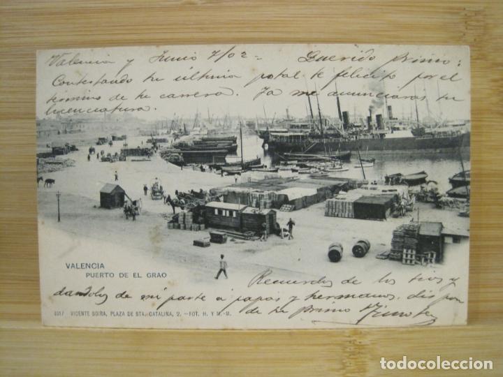 Postais: VALENCIA-PUERTO DE EL GRAO-REVERSO SIN DIVIDIR-POSTAL ANTIGUA-(97.917)