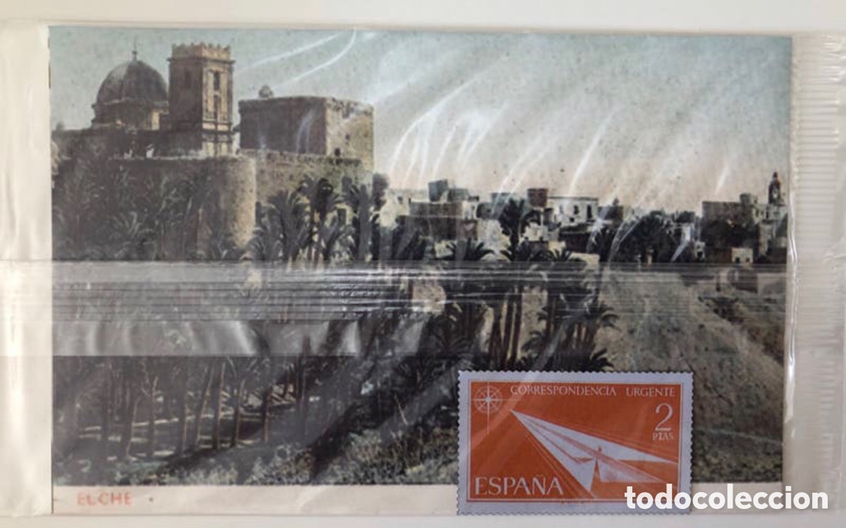 Postais: Postal cl&aacute;sica + sello (Elche) 1956 (nueva)