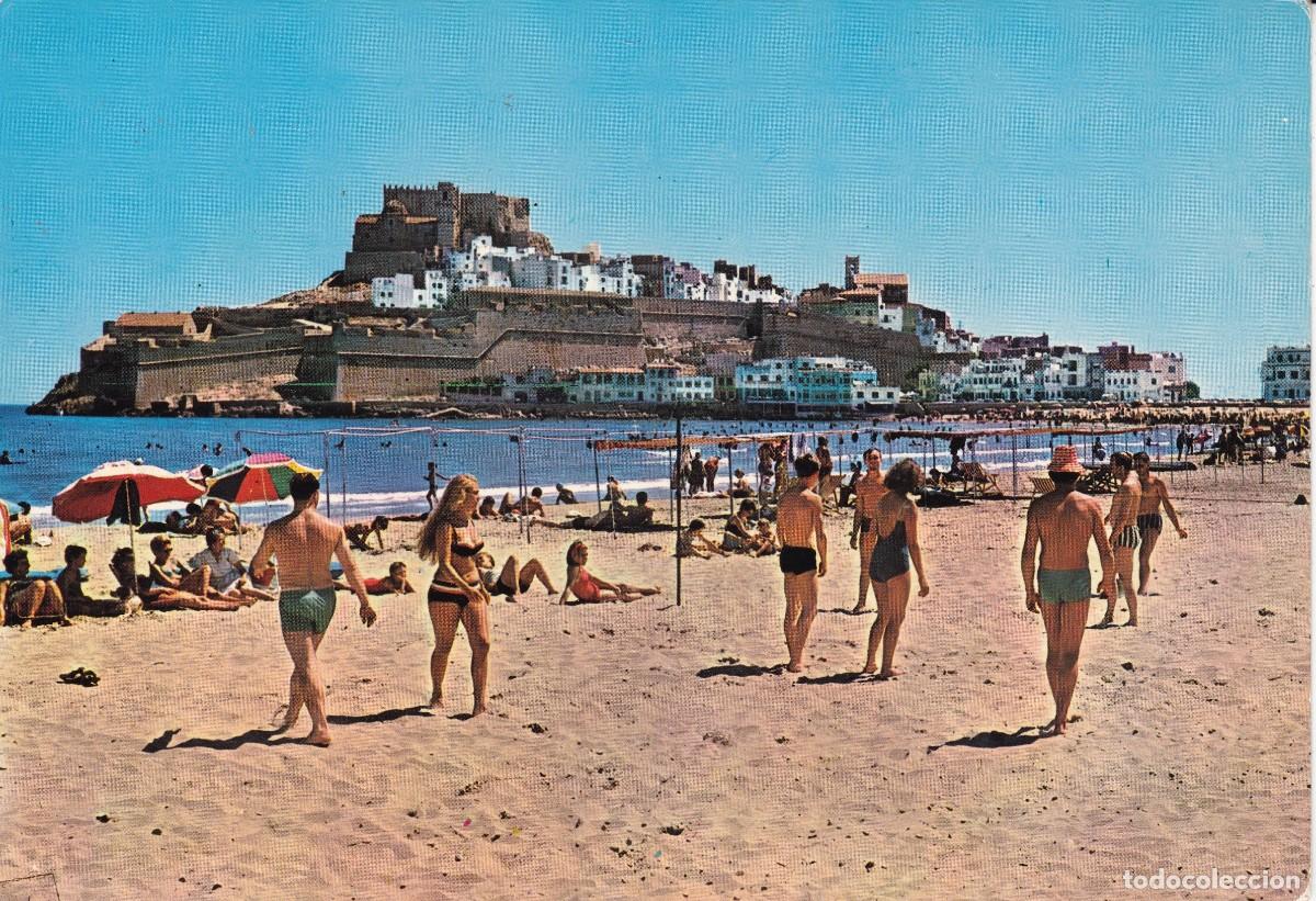 Cartoline: 602 Pe&ntilde;iscola playa y vista general ed. Castell Vinaroz sin circular