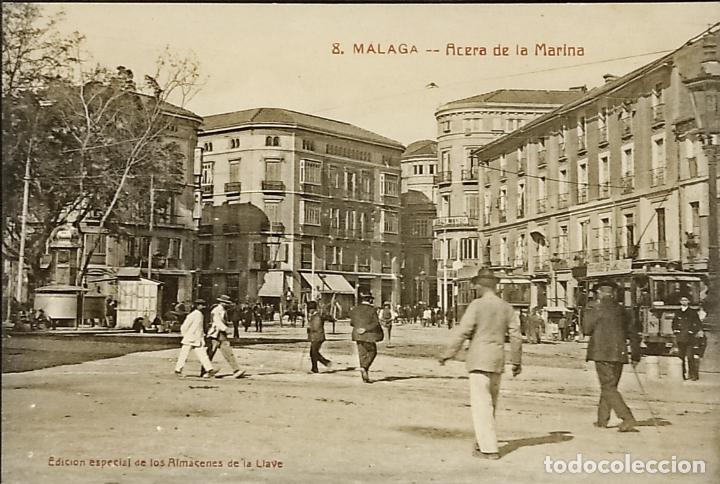 Postais: POSTAL - MALAGA - ACERA DE LA MARINA - EDICION ESPECIAL ALMACENES LA LLAVE -