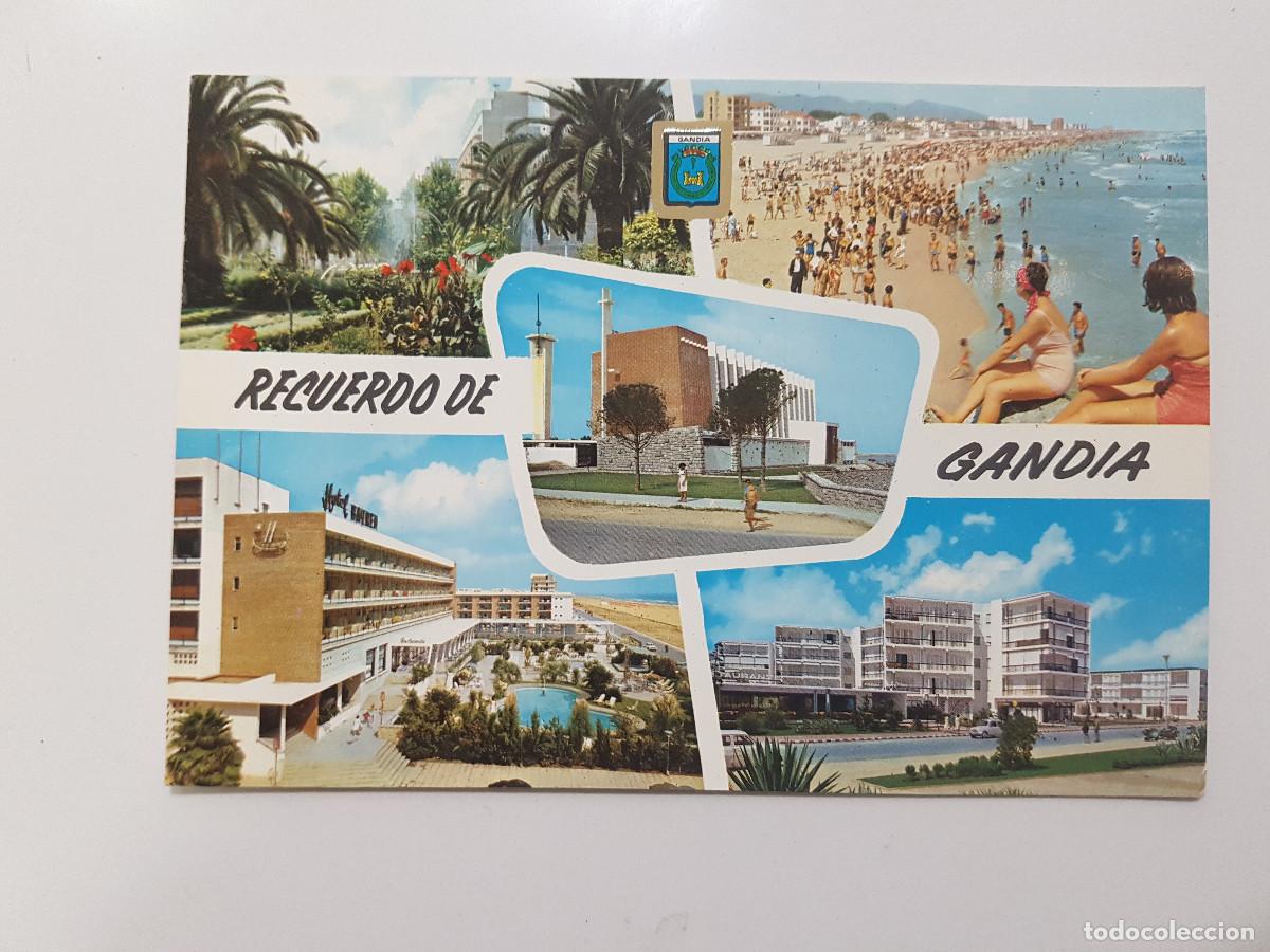 Cartes Postales: POSTAL RECUERDO DE GAND&Iacute;A PLAZA CRISTO REY HOTEL BAYREN COLONIA DUCAL IGLESIA. 1965. ESCRITA. 23