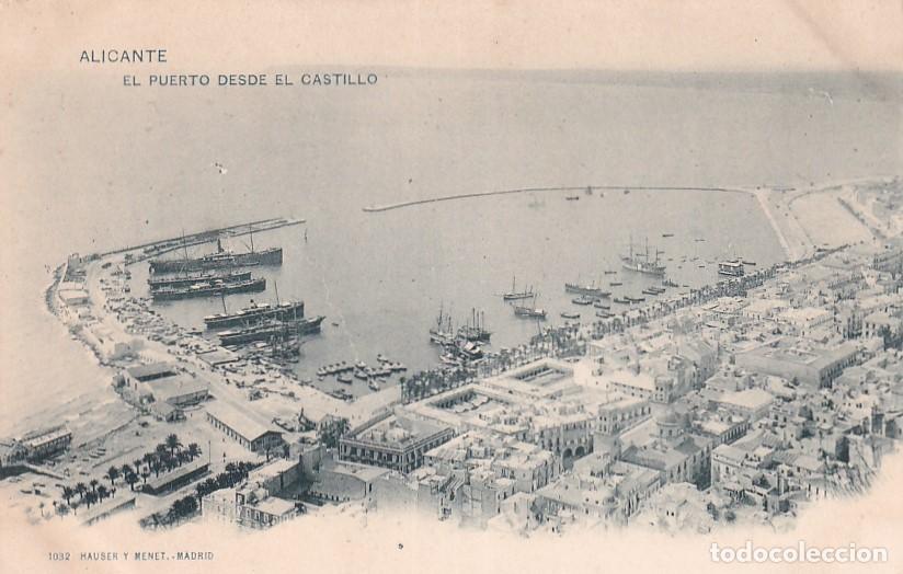Postkarten: 1032 Hauser y Menet. Alicante. El Puerto desde el Castillo. Reverso sin dividir. Sin circular.