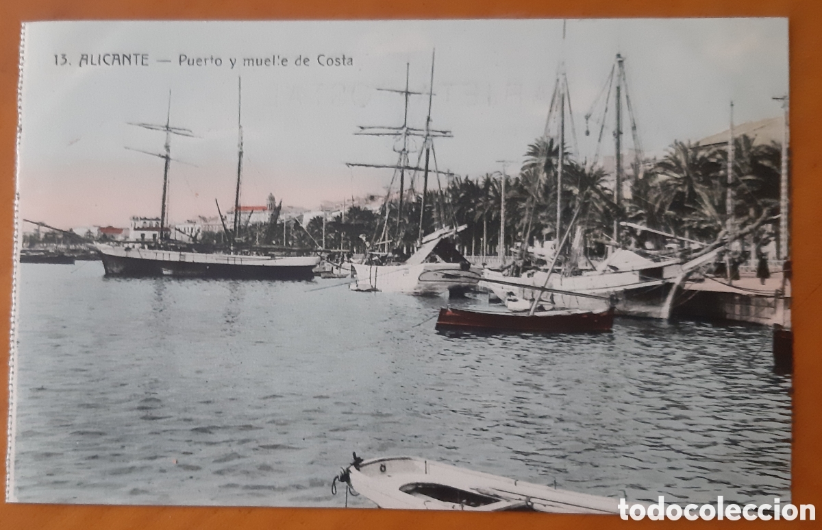 Postcards: Postal Alicante coloreada. Puerto y muelle de Costa. Sin escribir. R2115