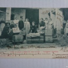 Postales: POSTAL CARCAGENTE Nº 7 CORTE DE PAPEL Y MARCA DE CAJAS NARANJA ANIMADA Y CIRCULADA 1903 -SIN DIVIDIR. Lote 390991889