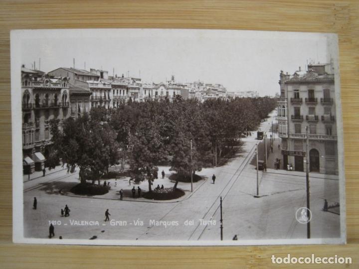 Postkarten: VALENCIA-GRAN VIA MARQUES DE TURIA-FOTOGRAFICA UNIQUE-1210-POSTAL ANTIGUA-(100.699-4)