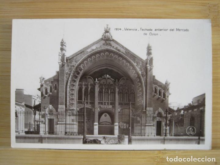 Postkarten: VALENCIA-FACHADA ANTERIOR MERCADO DE COLON-FOTOGRAFICA UNIQUE-1204-POSTAL ANTIGUA-(100.699-16)