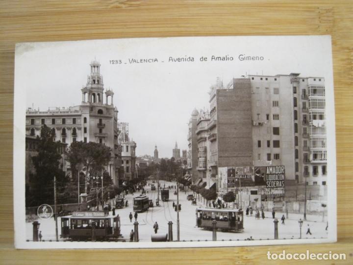 Postkarten: VALENCIA-AVENIDA DE AMALIO GIMENO-FOTOGRAFICA UNIQUE-1233-POSTAL ANTIGUA-(100.699-17)