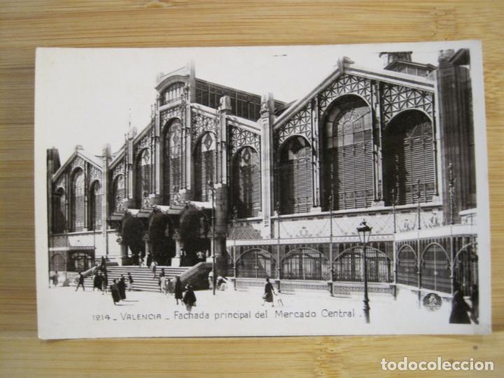 Postkarten: VALENCIA-FACHADA PRINCIPAL MERCADO CENTRAL-FOTOGRAFICA UNIQUE-1214-POSTAL ANTIGUA-(100.699-18)
