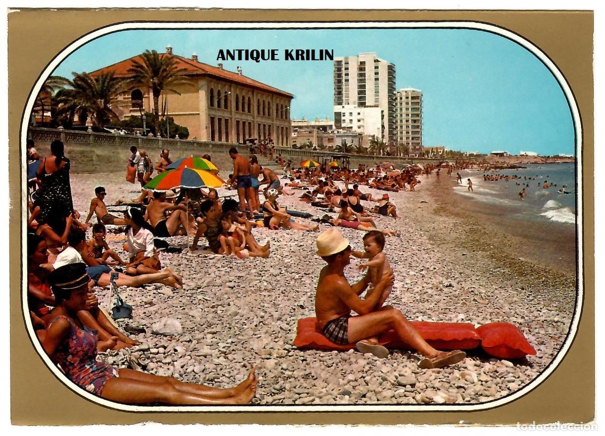 Postcards: VINAROZ N&ordm; 814 PLAYA , PASEO Y GRUPO ESCOLAR SAN SEBASTIAN / EDI. F. CASTELL ARASA