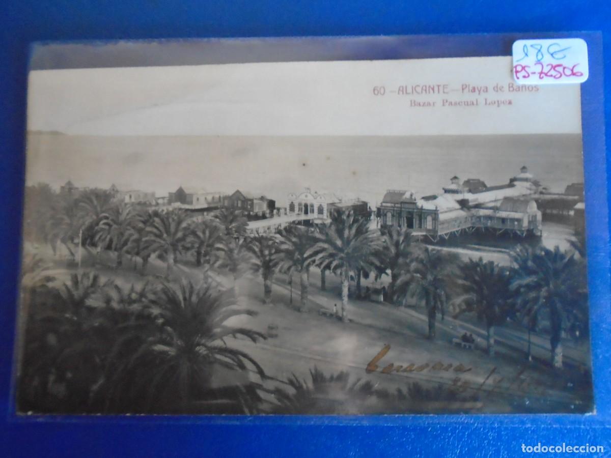 Postais: (PS-72506)POSTAL FOTOGRAFICA DE ALICANTE-PLAYA DE BA&Ntilde;OS.BAZAR PASCUAL LOPEZ
