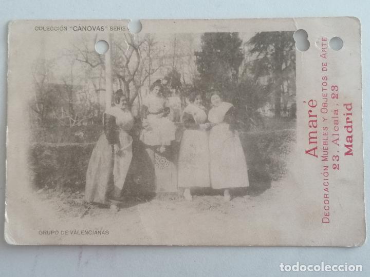 Postais: POSTAL GRUPO DE VALENCIANAS, COLECCION CANOVAS, SERIE C4, PUBLICIDAD AMARE