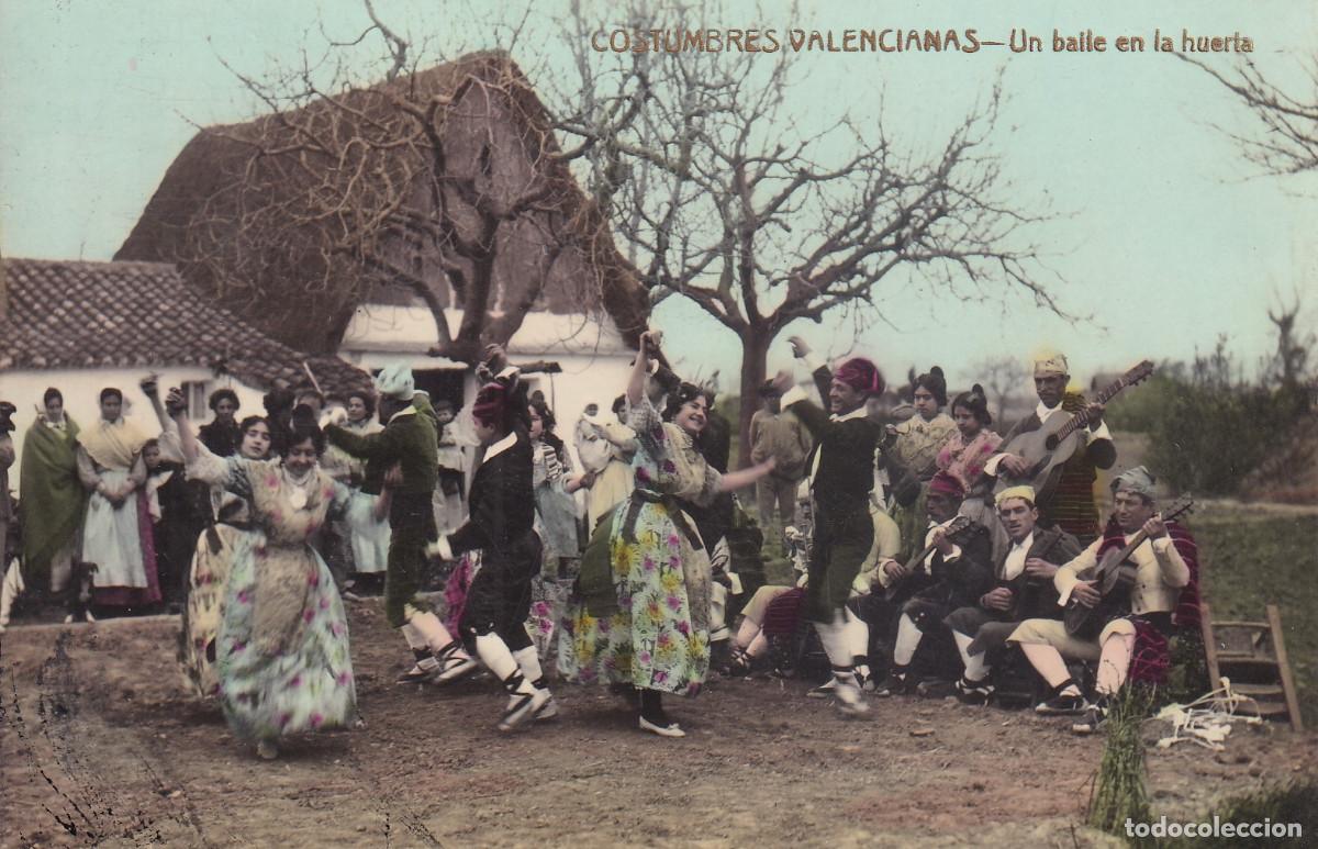 Postkarten: COSTUMBRES VALENCIANAS - UN BAILE EN LA HUERTA