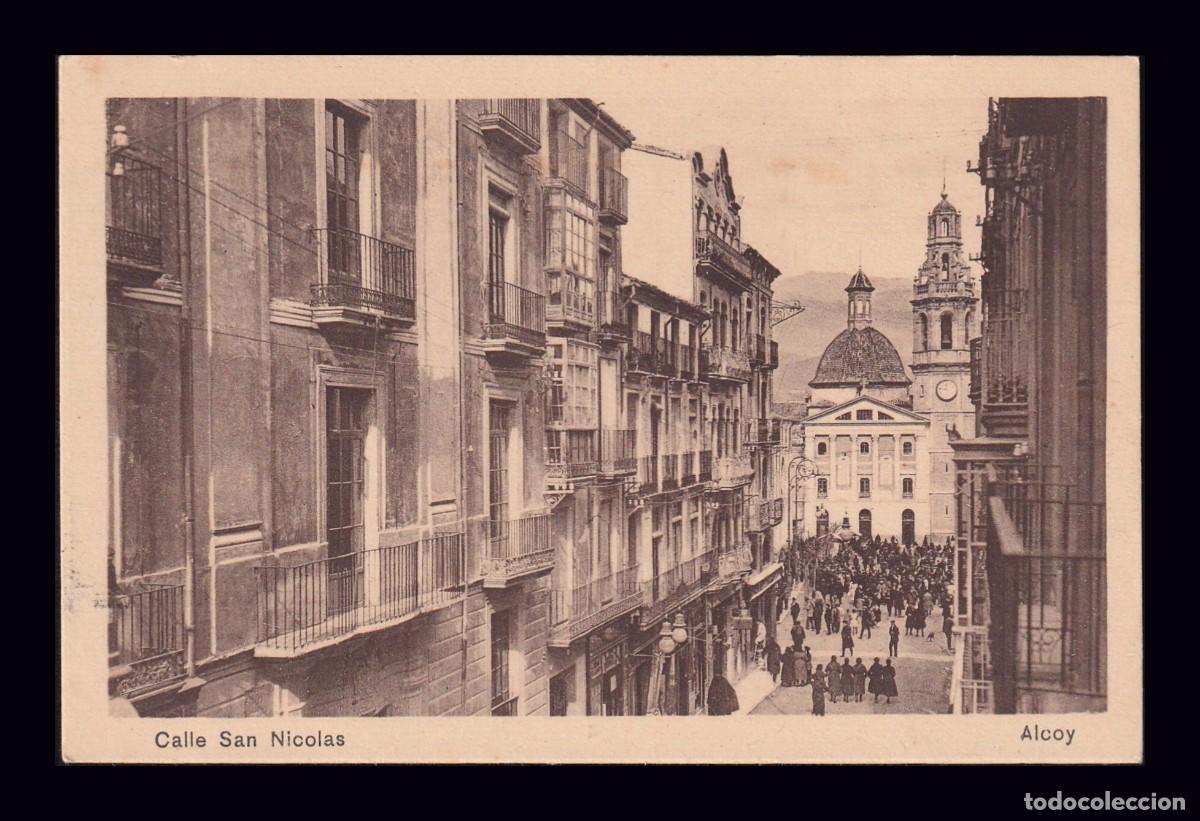 Postais: Antigua Postal Alcoy Calle San Nicol&aacute;s