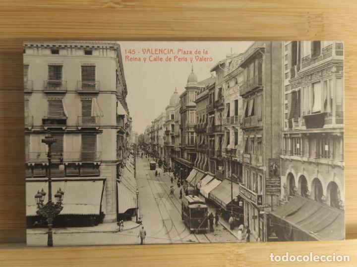 Postais: VALENCIA-PLAZA DE LA REINA Y CALLE DE PERIS Y VALERO-145-THOMAS-POSTAL ANTIGUA-(104.443)