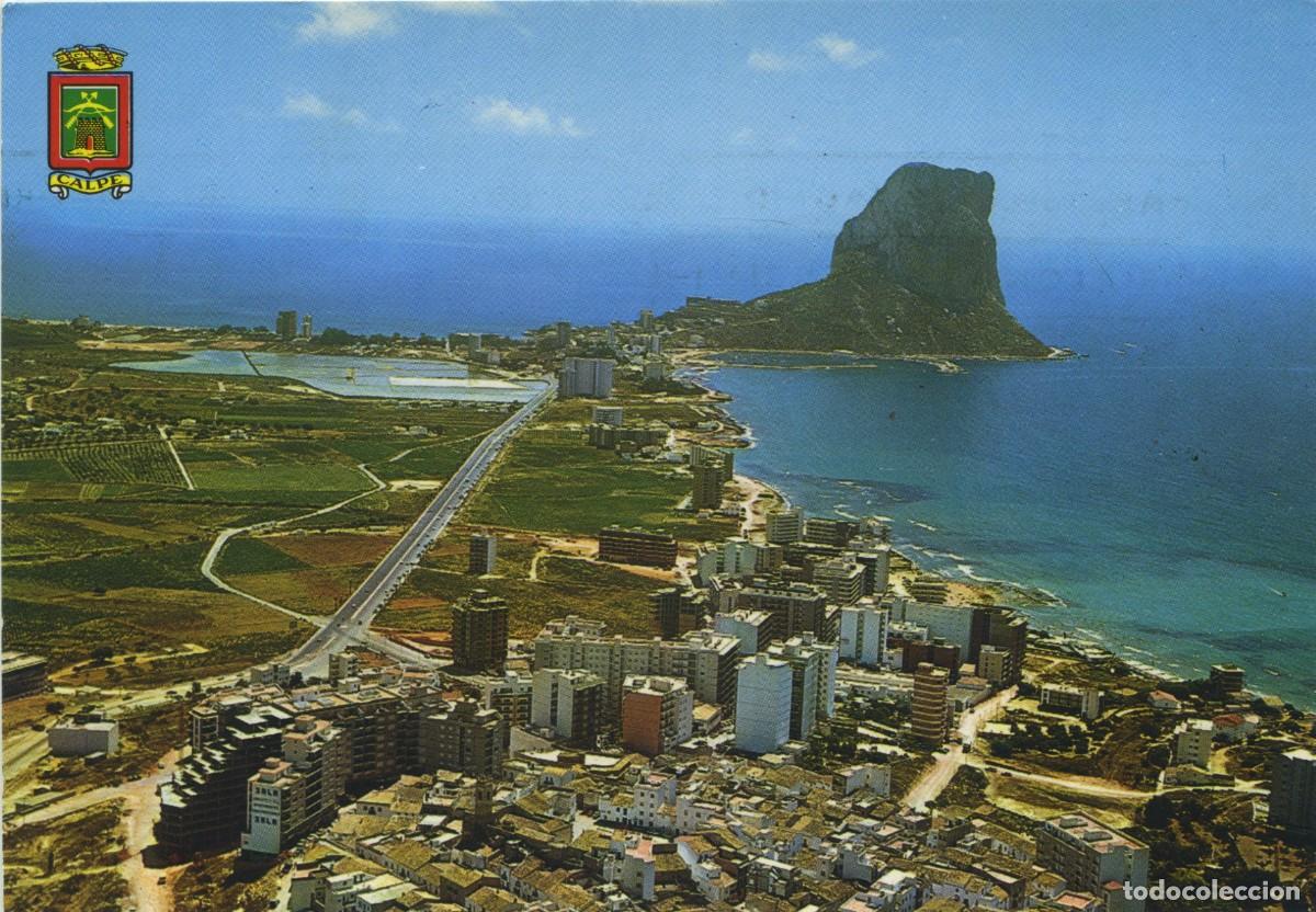 Postkarten: N&ordm; 55-CALPE. Alicante. Vista a&eacute;rea. Circulada en 1977. ED. HNOS. GALIANA