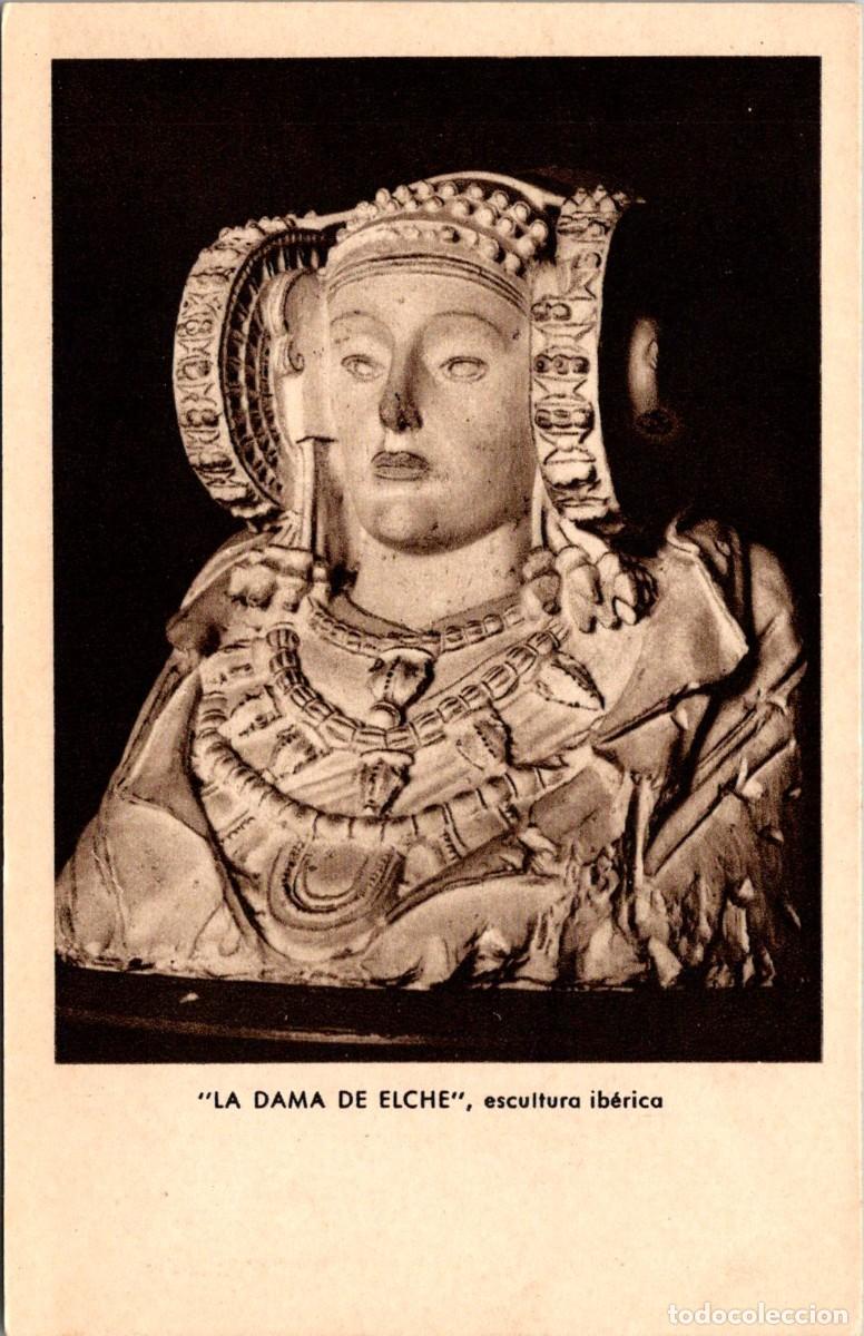 Postais: La Dama de Elche - Escultura Ib&eacute;rica - Ed. Estamper&iacute;a de Arte n&ordm; 14 - 139x89mm
