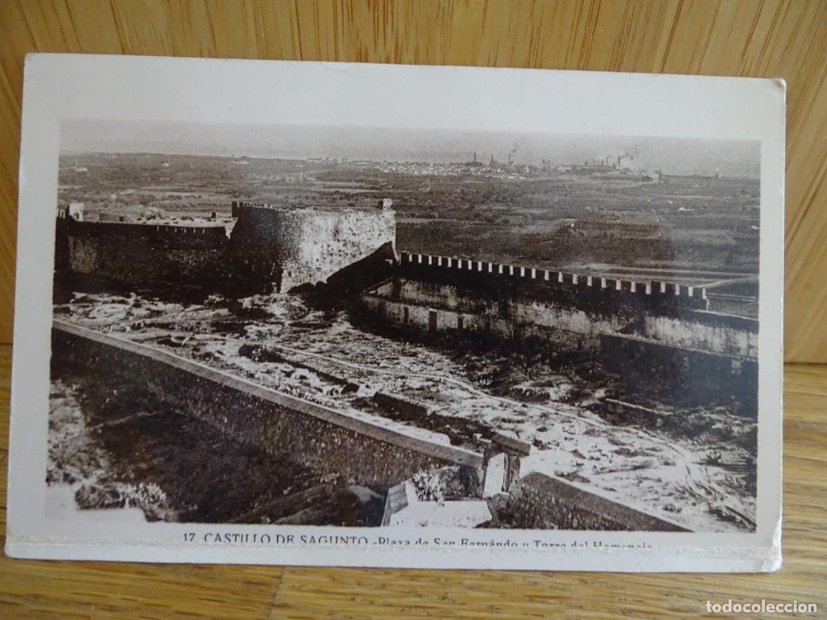 Postais: POSTAL CASTILLO DE SAGUNTO PLAZA SAN FERNANDO Y TORRE SEL HOMENAJE. 17