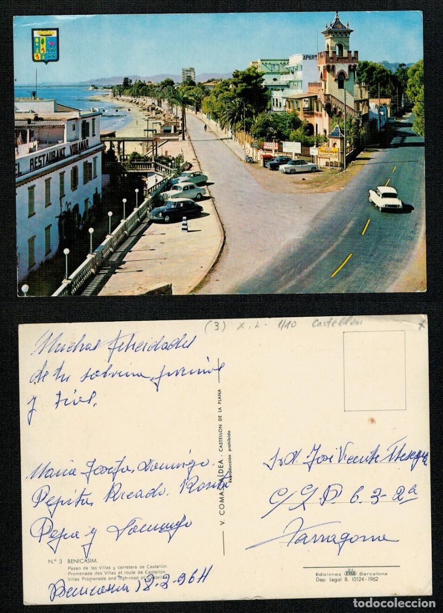 Postkarten: Postal de BENICASIN Castell&oacute;n. Paseo de las Villas y carretera. V. Comas Aldea. Escrita en 1964.