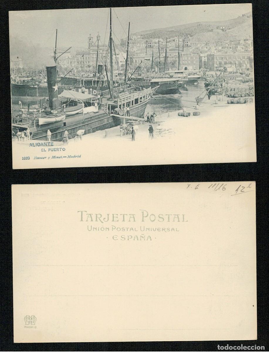 Postkarten: Postal de Alicante. EL PUERTO. 1023 HAUSER Y MENET.