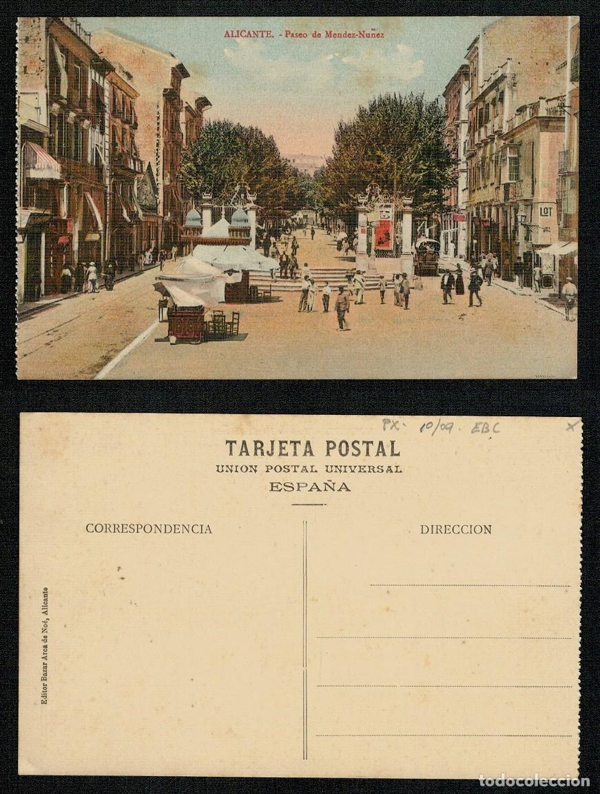 Postkarten: Postal color de Alicante. Paseo de M&eacute;ndez N&uacute;&ntilde;ez. Bazar Arca de No&eacute;.