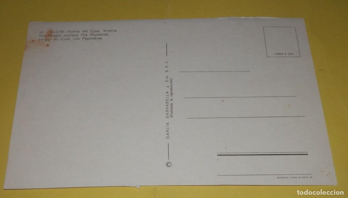 Postales: TARGETA POSTAL DE ELCHE - Foto 2
