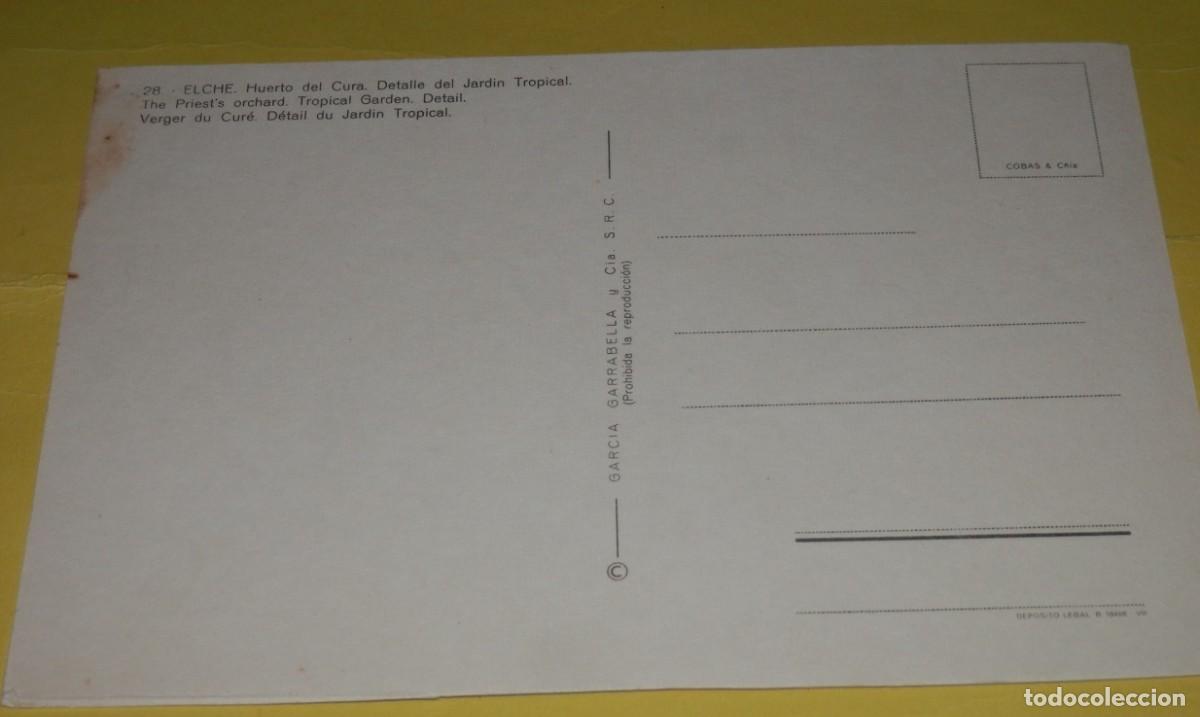 Postales: TARGETA POSTAL DE ELCHE - Foto 2