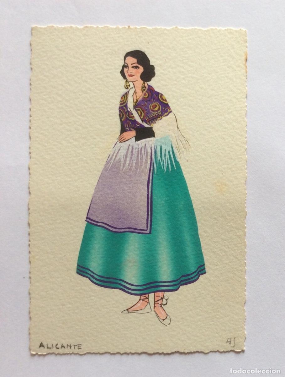 Postais: POSTAL SERIGRAF&Iacute;A ILUSTRADA POR AS TRAJE REGIONAL ALICANTE