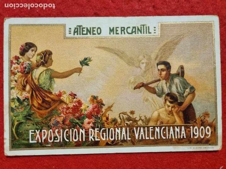 Cartoline: POSTAL ANTIGUA PUBLICIDAD CARTEL EXPOSICION REGIONAL VALENCIANA 1909 ATENEO MERCANTIL ORIGINAL P1466