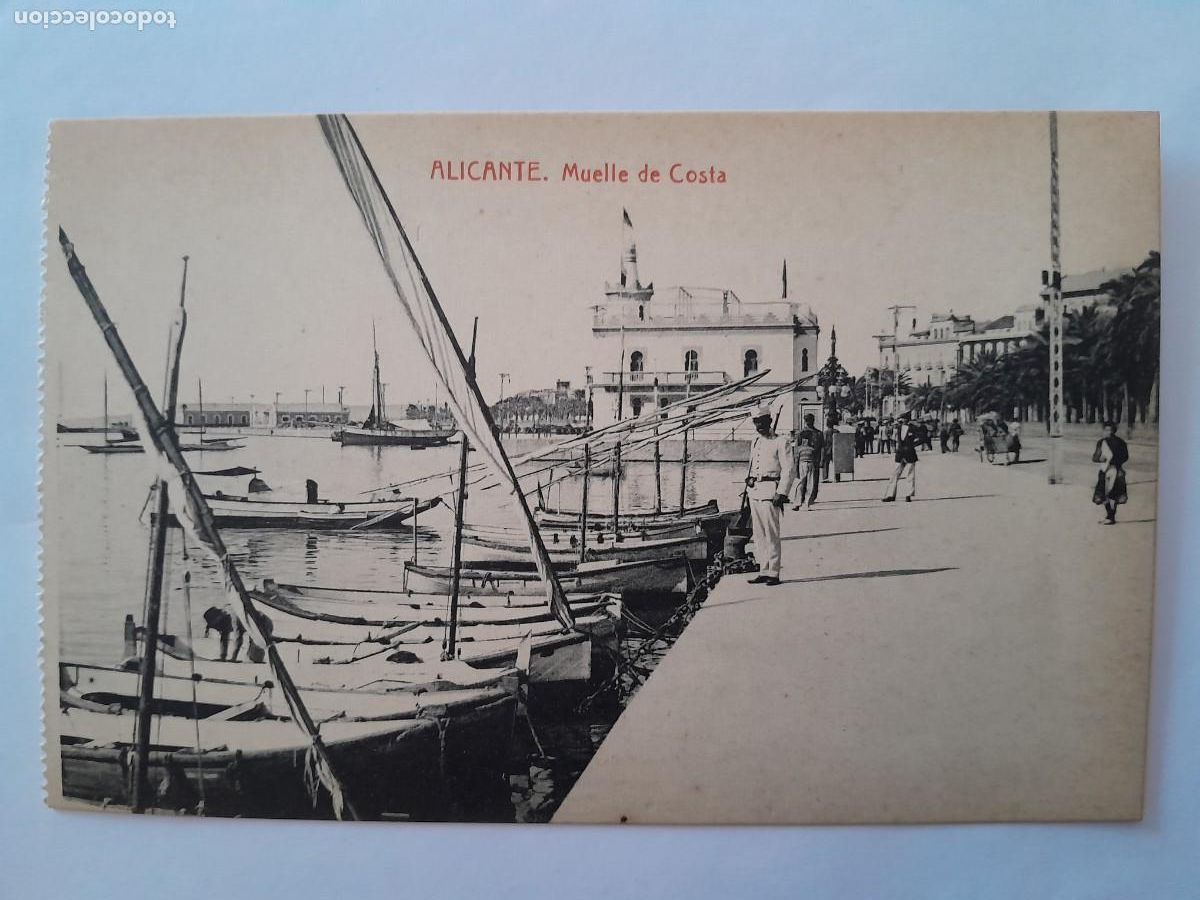 Postais: ANTIGUA POSTAL ALICANTE MUELLE DE COSTA RV 1916