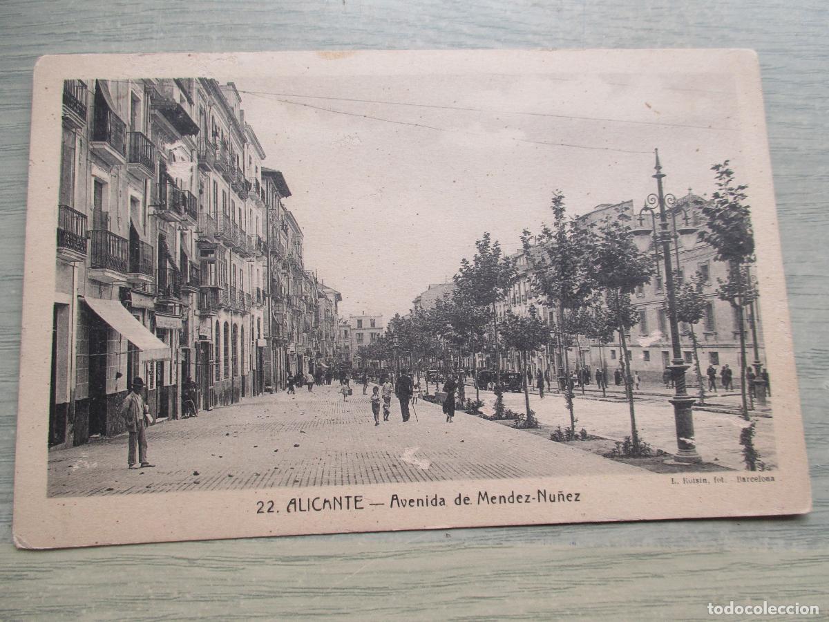 Postales: POSTAL ANTIGUA : ALICANTE- AVENIDA DE MENDEZ NU&Ntilde;EZ-S/F.- L. ROISIN-FOT.