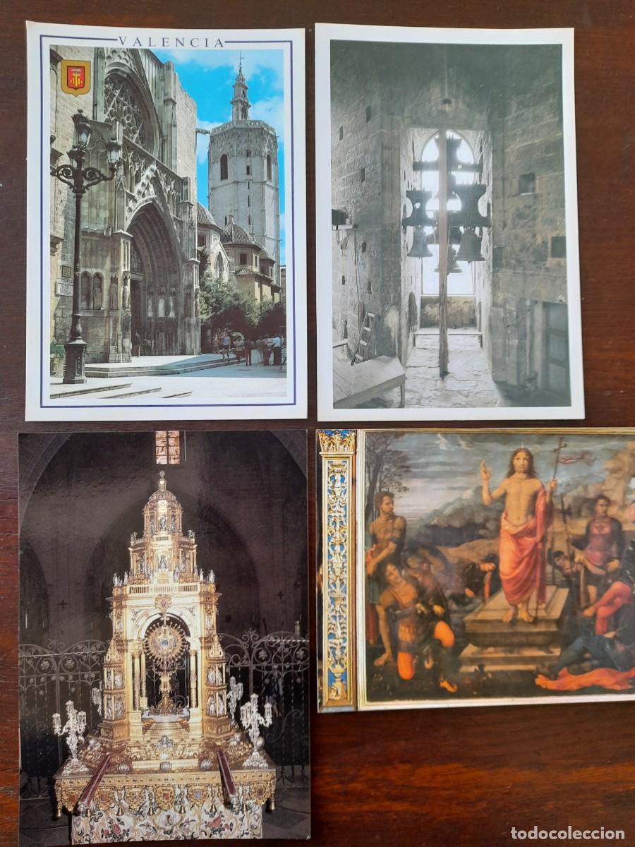 Postkarten: Una postal 70&acute; puerta de los ap&oacute;stoles campanario catedral y Micalet de Valencia 4 tarjetas a elegir