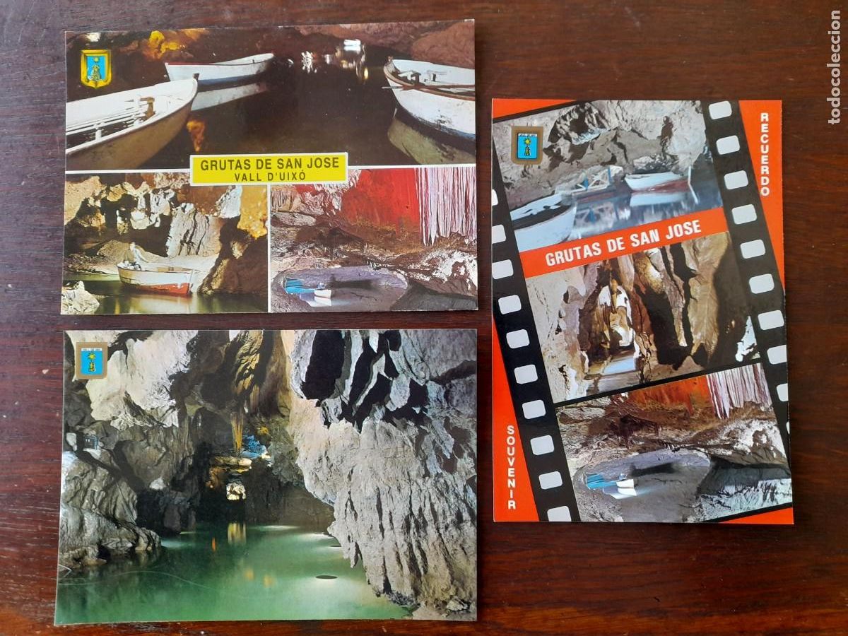 Postkarten: Una postal 70&acute;s lago interior Cuevas de San Jose de la Vall d&acute;Uixo Castellon 3 tarjetas a elegir