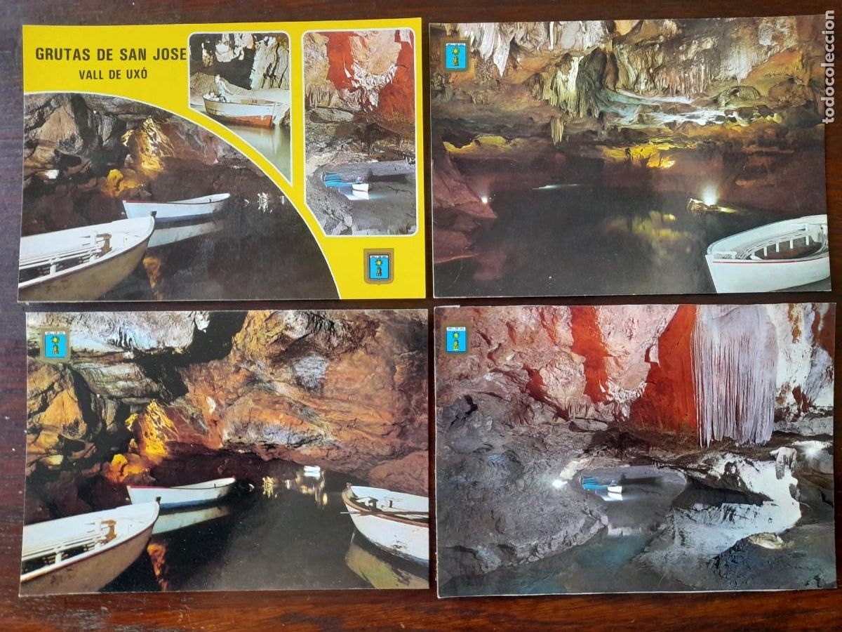 Postkarten: Una postal 70&acute;s lago interior Cuevas de San Jose de la Vall d&acute;Uixo Castellon 4 tarjetas a elegir