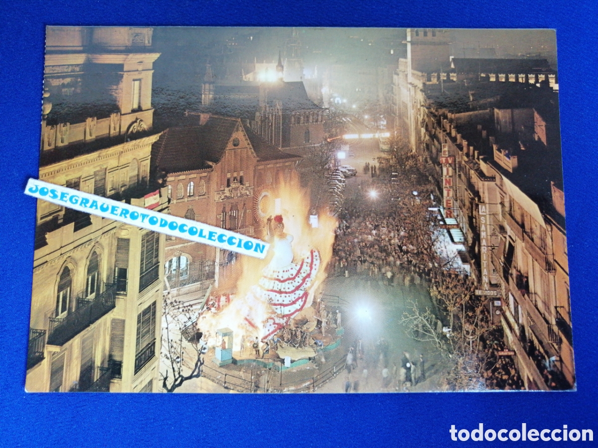 Postales: FALLA PLAZA DEL MERCADO CENTRAL CREMA DE LA FALLA - Foto 1