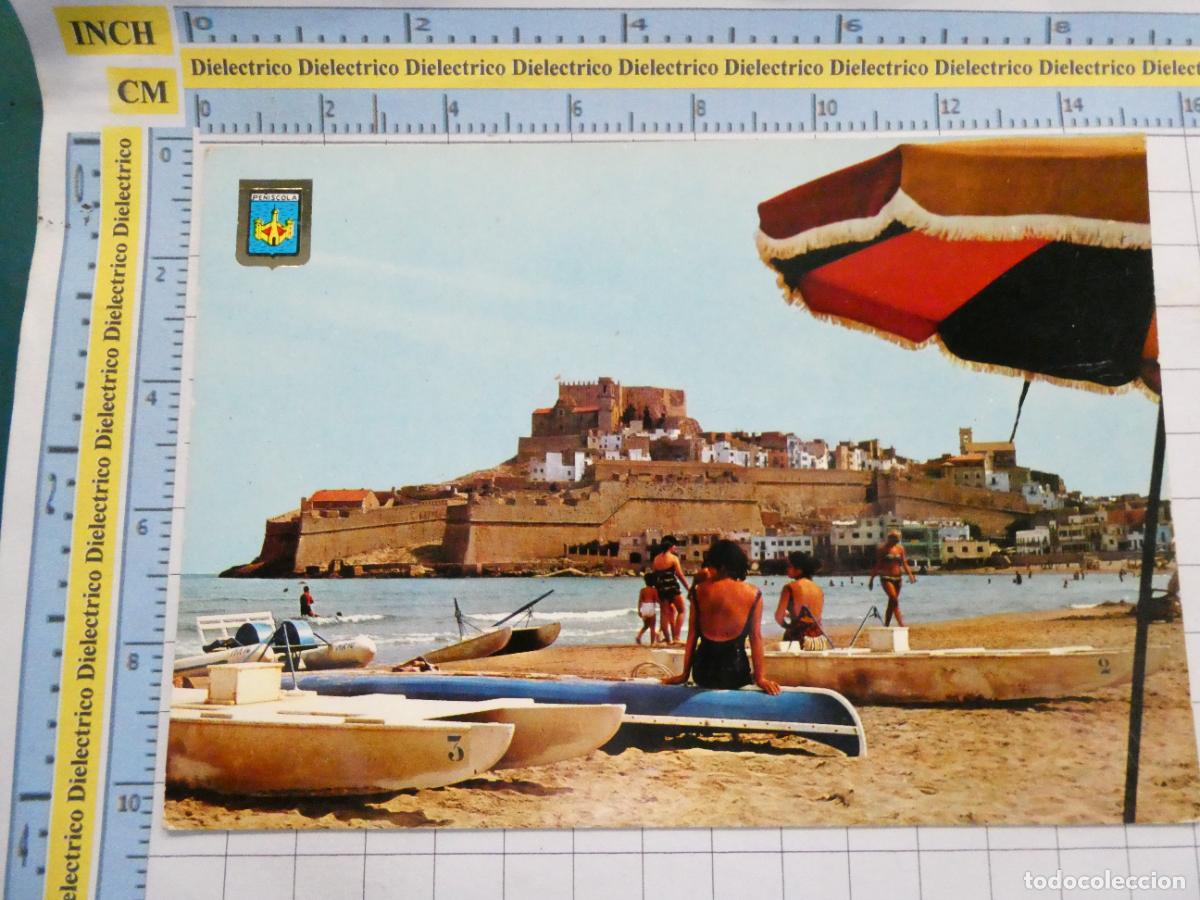 Postales: POSTAL DE CASTELL&Oacute;N. A&Ntilde;O 1963. PE&Ntilde;&Iacute;SCOLA PLAYA 7 ESCUDO ORO 1700