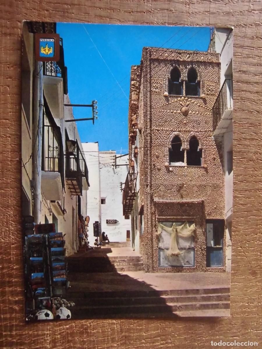Postcards: POSTAL PE&Ntilde;&Iacute;SCOLA CASTELL&Oacute;N CASA DE LAS CONCHAS COMAS ALDEA ESCUDO DE ORO