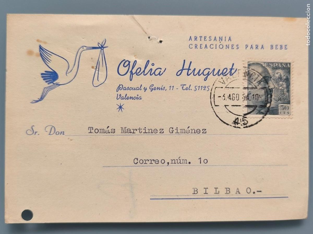 Postkarten: CARTA PUBLICITARIA TAMA&Ntilde;O POSTAL ARTESANIA CREACIONES PARA BEBE OFRLIA HUGUET VALENCIA PERFECTA CONS