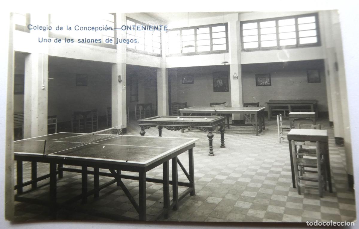 Postcards: POSTAL DE ONTENIENTE-COLEGIO DE LA CONCEPCION UNO DE LOS SALONES DE JUEGOS
