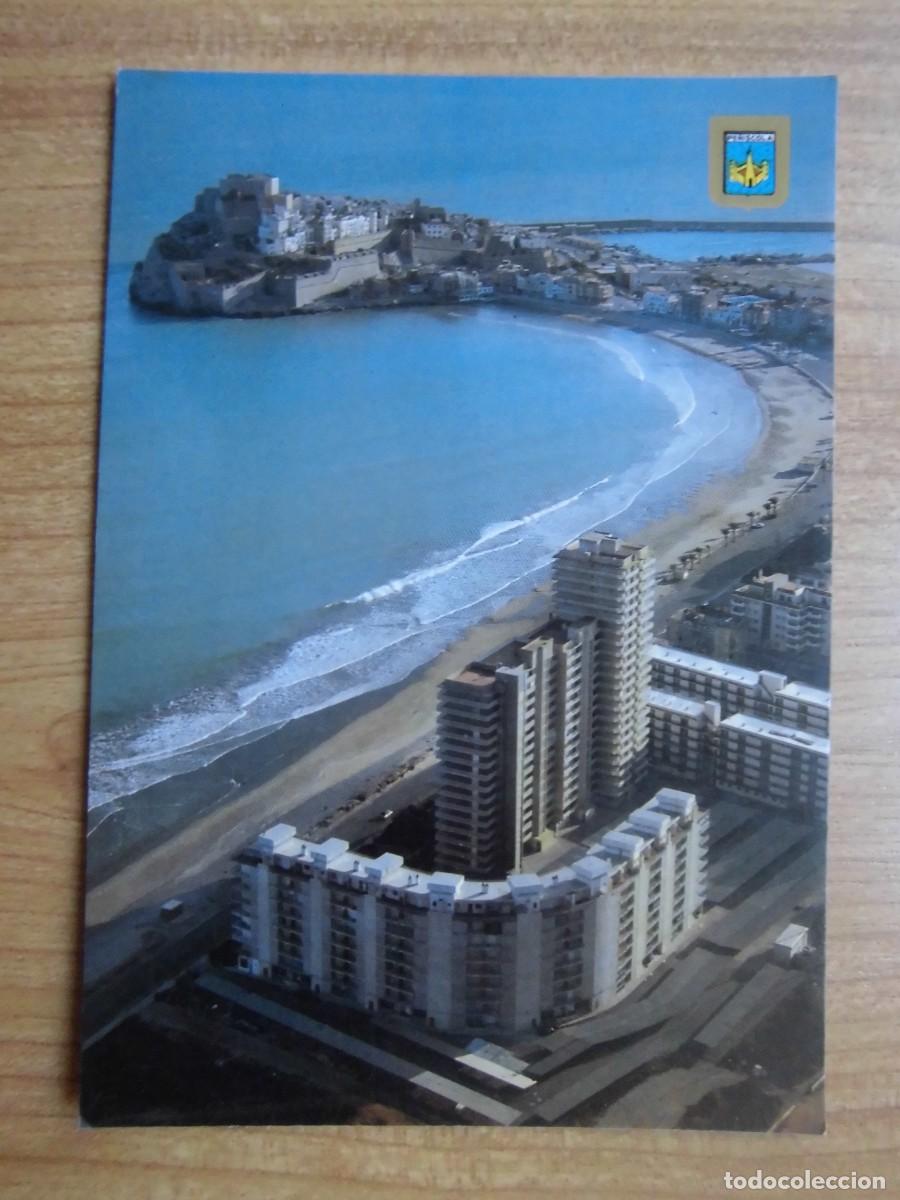 Cartoline: POSTAL PE&Ntilde;&Iacute;SCOLA CASTELL&Oacute;N VISTA A&Eacute;REA COMAS ALDEA ESCUDO DE ORO