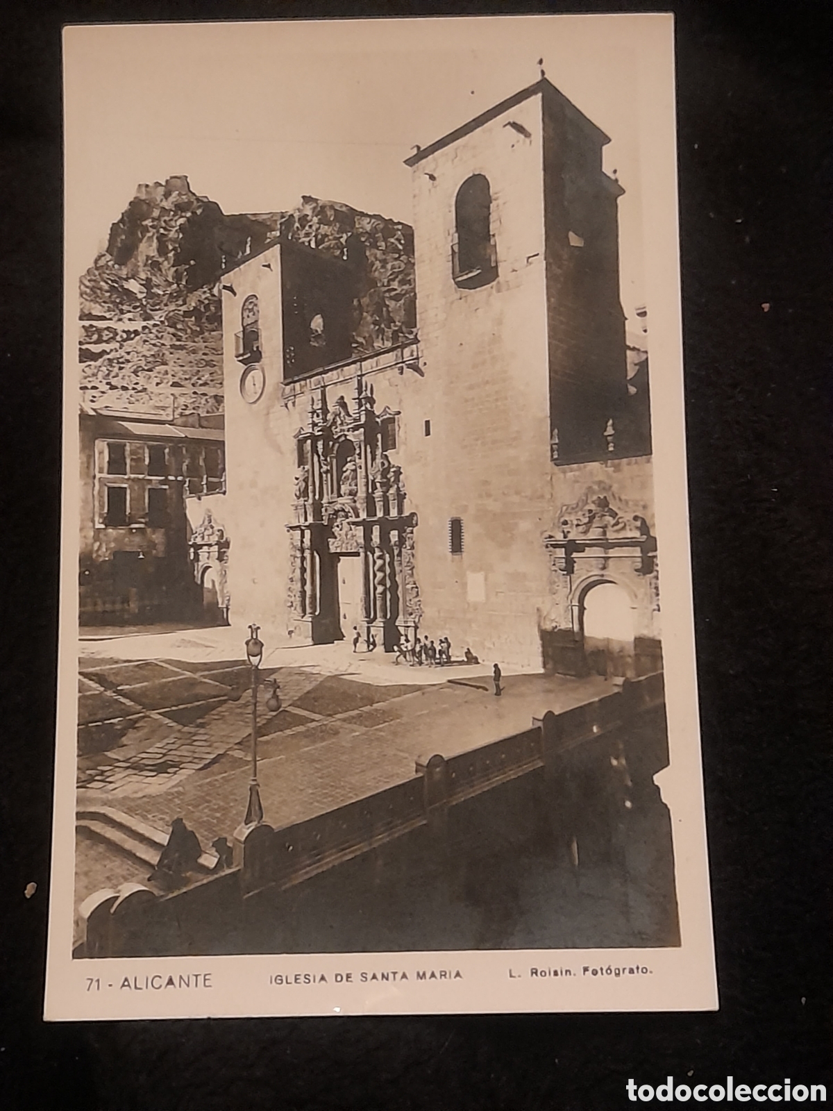 Postais: Antigua postal fotogr&aacute;fica, Alicante Iglesia de Santa Maria