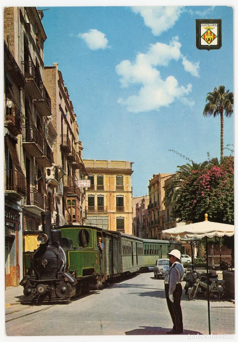 Postkarten: em3411 castellon plaza de la paz 1963 fisa n&ordm;11 sc tren vapor guardia gordini
