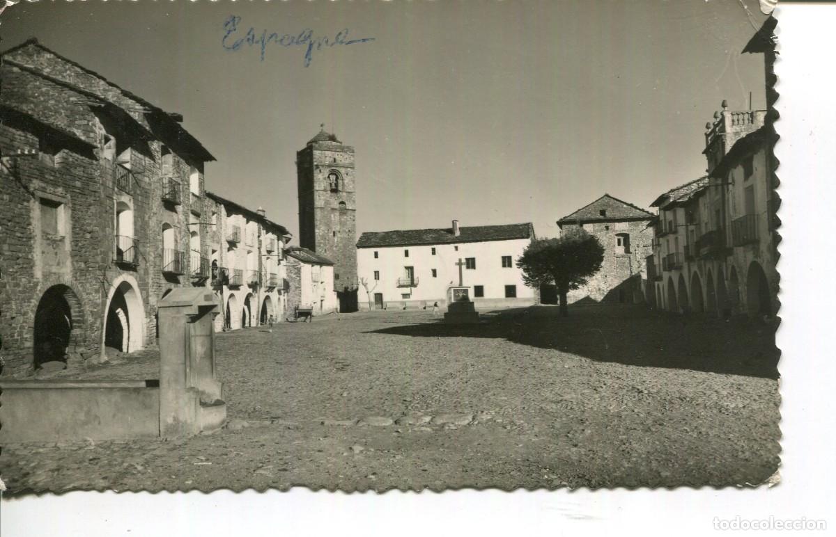 Postcards: AINSA-IGLESIA Y PLAZA DE ESPA&Ntilde;A- A&Ntilde;OS 1940