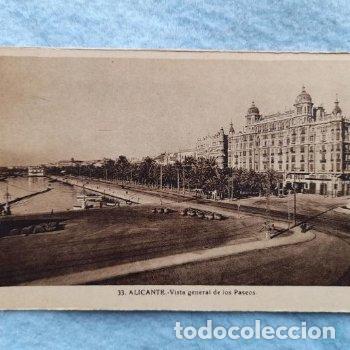 Postais: Alicante. Vista general de los Paseos.